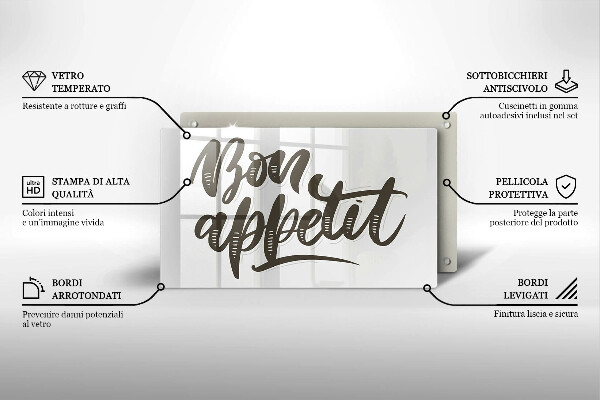 Osłona płyty indukcyjnej Napis Bon Appetit