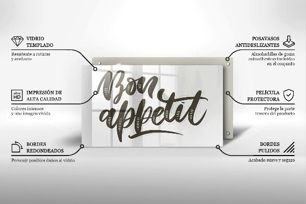 Osłona płyty indukcyjnej Napis Bon Appetit