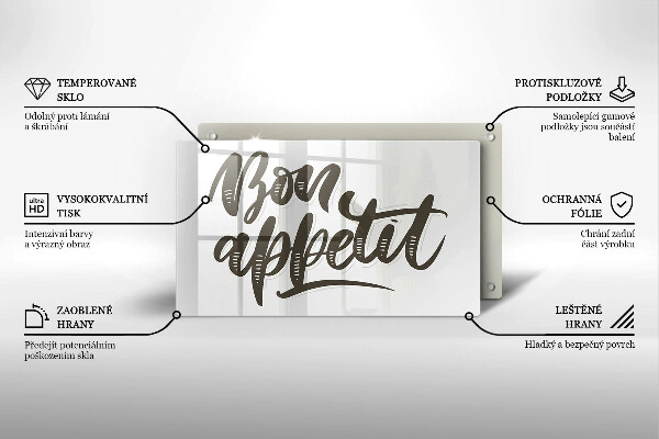 Osłona płyty indukcyjnej Napis Bon Appetit