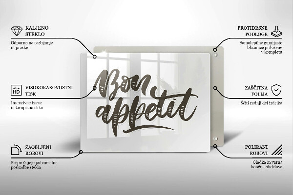 Osłona płyty indukcyjnej Napis Bon Appetit