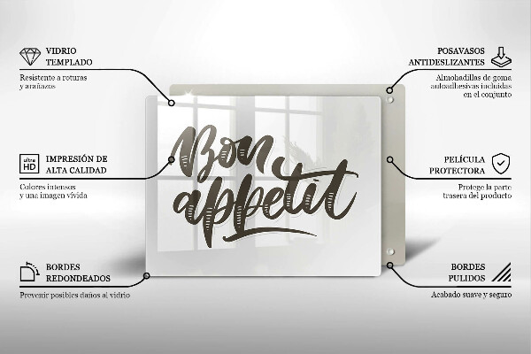 Osłona płyty indukcyjnej Napis Bon Appetit