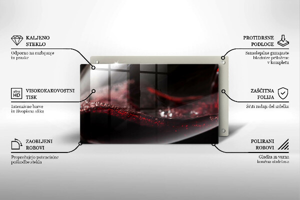 Osłona płyty indukcyjnej Czerwone wino kieliszek