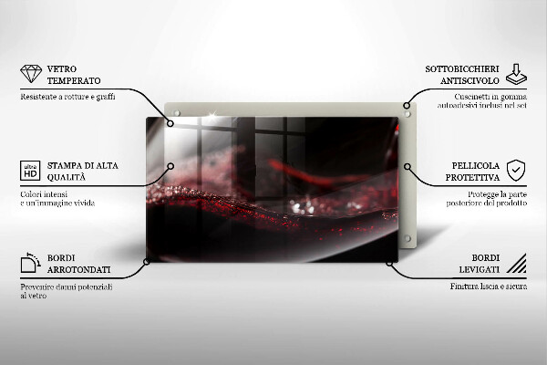 Osłona płyty indukcyjnej Czerwone wino kieliszek
