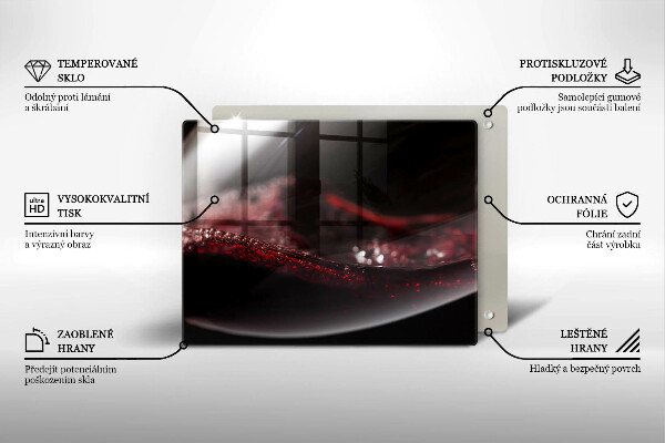 Osłona płyty indukcyjnej Czerwone wino kieliszek