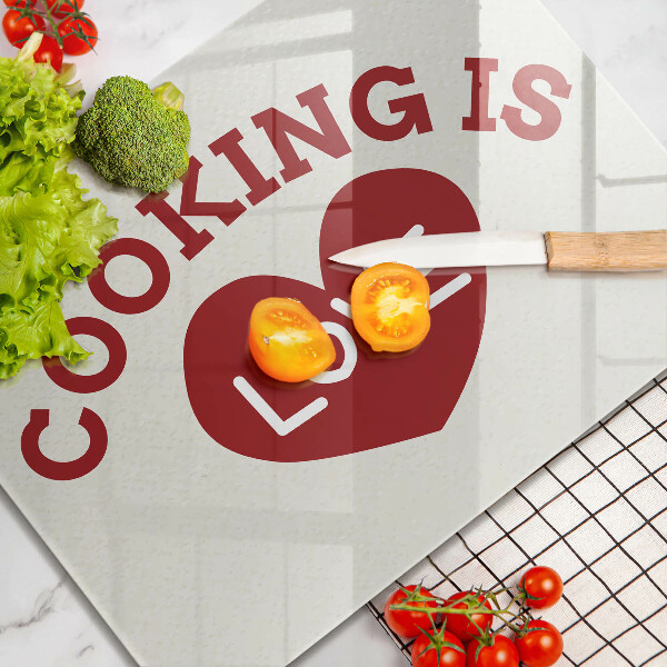 Osłona płyty indukcyjnej Napis Cooking is love