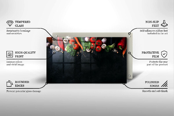 Osłona płyty indukcyjnej Kolorowe warzywa