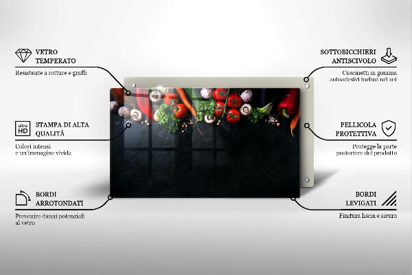 Osłona płyty indukcyjnej Kolorowe warzywa