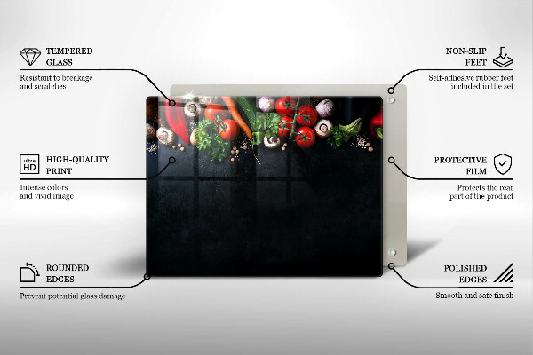 Osłona płyty indukcyjnej Kolorowe warzywa