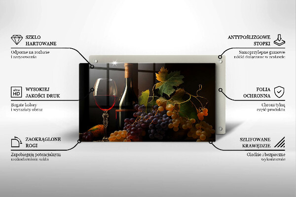 Osłona płyty indukcyjnej Kieliszek wina i winogrona