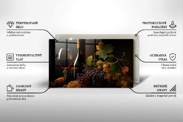 Osłona płyty indukcyjnej Kieliszek wina i winogrona