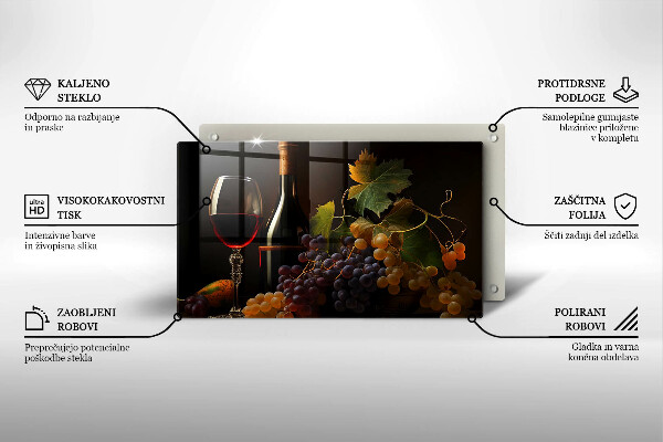 Osłona płyty indukcyjnej Kieliszek wina i winogrona