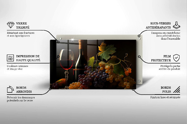 Osłona płyty indukcyjnej Kieliszek wina i winogrona