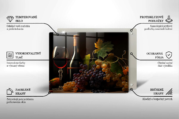 Osłona płyty indukcyjnej Kieliszek wina i winogrona