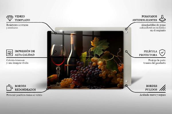 Osłona płyty indukcyjnej Kieliszek wina i winogrona