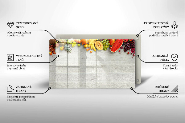 Osłona płyty indukcyjnej Owoce na deskach