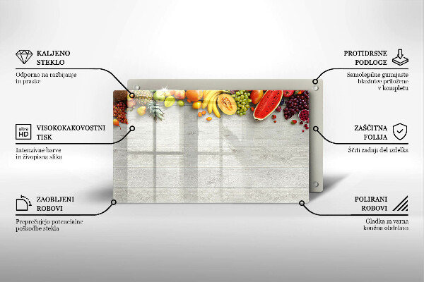 Osłona płyty indukcyjnej Owoce na deskach