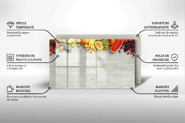 Osłona płyty indukcyjnej Owoce na deskach