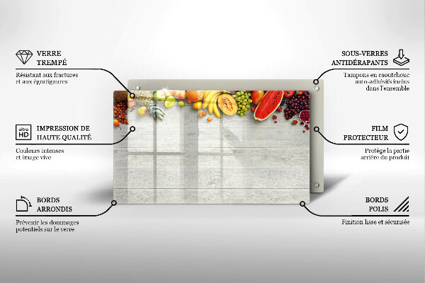 Osłona płyty indukcyjnej Owoce na deskach