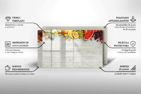 Osłona płyty indukcyjnej Owoce na deskach