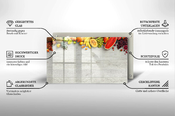 Osłona płyty indukcyjnej Owoce na deskach