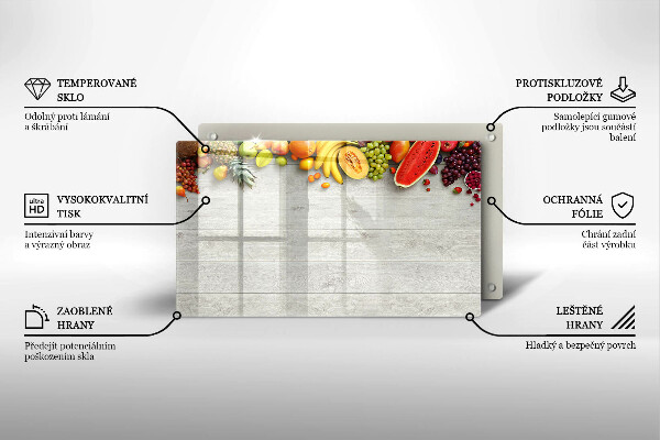 Osłona płyty indukcyjnej Owoce na deskach