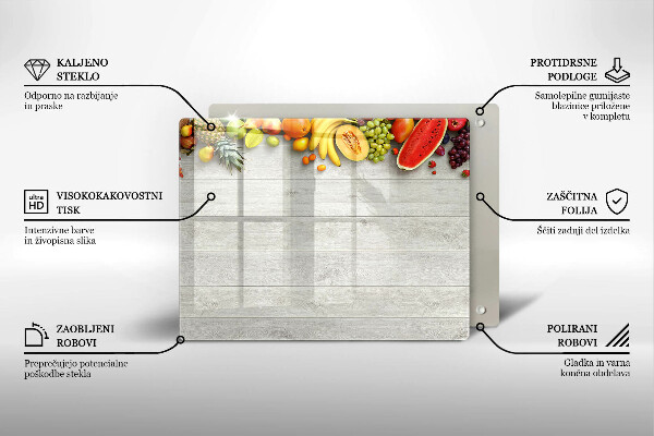 Osłona płyty indukcyjnej Owoce na deskach