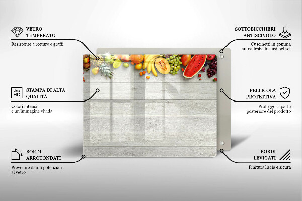 Osłona płyty indukcyjnej Owoce na deskach
