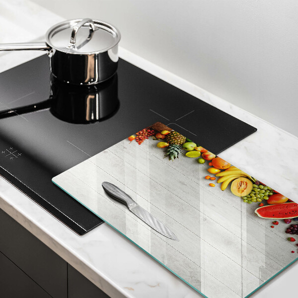 Osłona płyty indukcyjnej Owoce na deskach