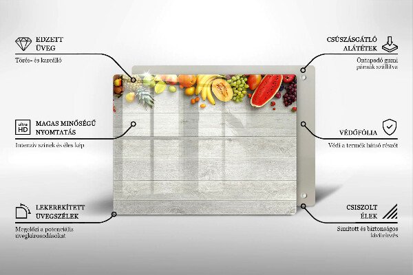 Osłona płyty indukcyjnej Owoce na deskach