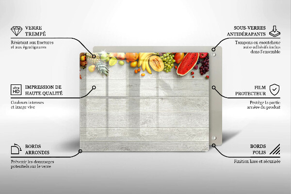 Osłona płyty indukcyjnej Owoce na deskach