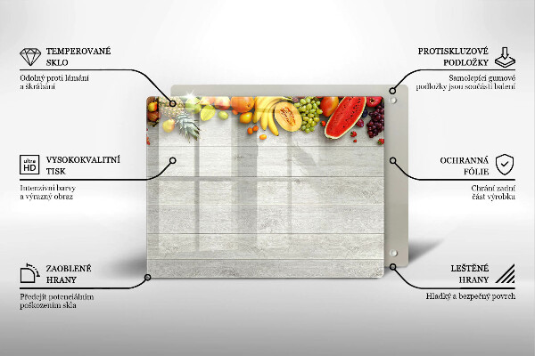Osłona płyty indukcyjnej Owoce na deskach