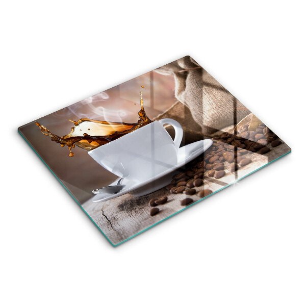 Szkło na płytę indukcyjną Filiżanka i ziarna kawy