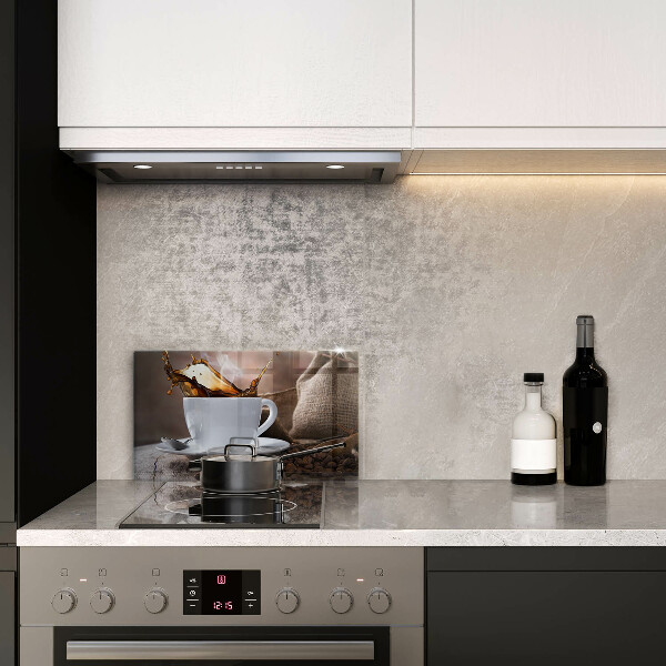 Szkło na płytę indukcyjną Filiżanka i ziarna kawy