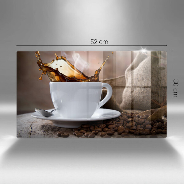 Szkło na płytę indukcyjną Filiżanka i ziarna kawy