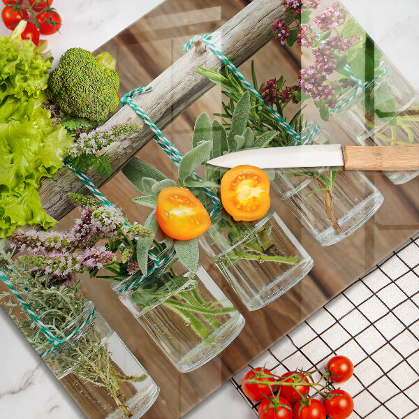 Osłona ściany przy kuchence gazowej Zioła rośliny vintage