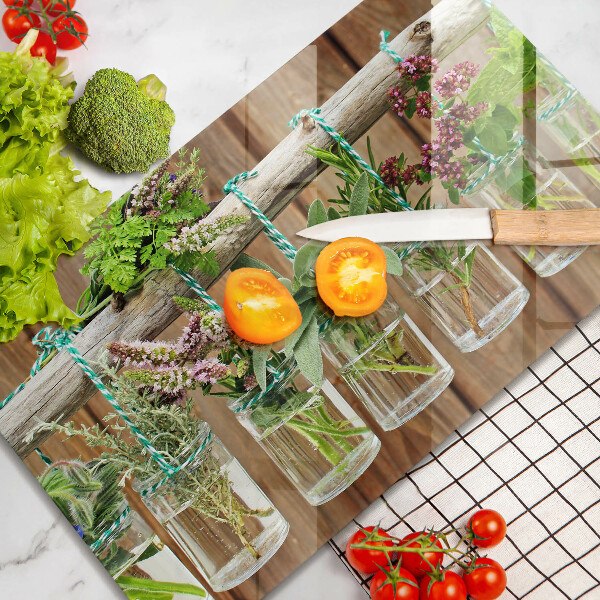 Osłona ściany przy kuchence gazowej Zioła rośliny vintage