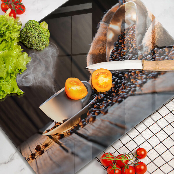 Osłona ściany przy kuchence gazowej Filiżanka kawy i serce