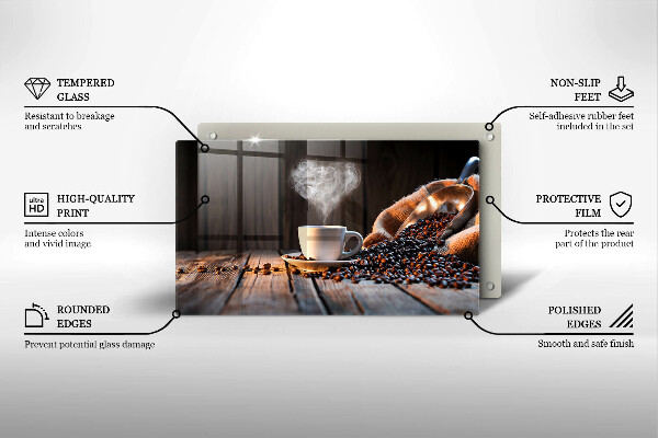 Osłona ściany przy kuchence gazowej Filiżanka kawy i serce