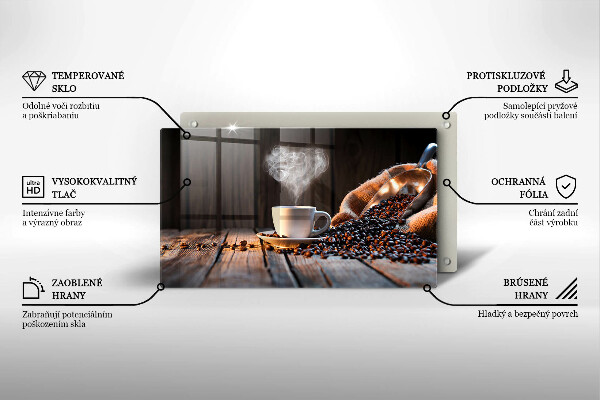 Osłona ściany przy kuchence gazowej Filiżanka kawy i serce