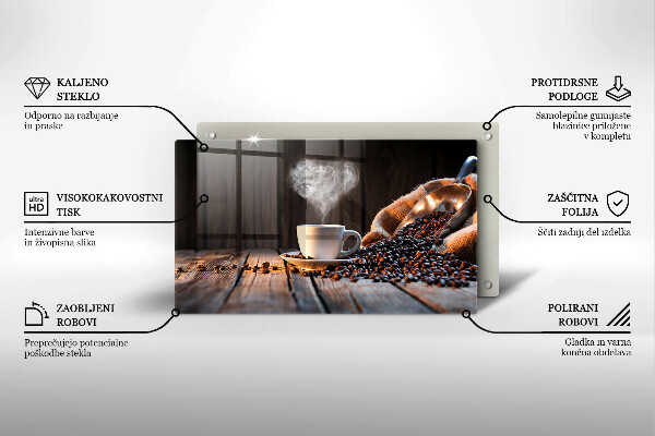 Osłona ściany przy kuchence gazowej Filiżanka kawy i serce