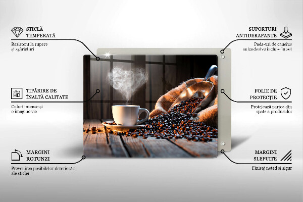 Osłona ściany przy kuchence gazowej Filiżanka kawy i serce