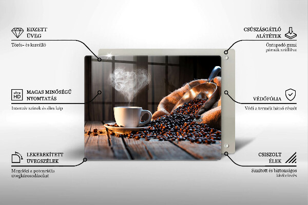 Osłona ściany przy kuchence gazowej Filiżanka kawy i serce