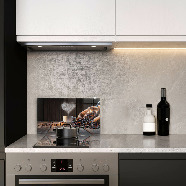 Osłona ściany przy kuchence gazowej Filiżanka kawy i serce