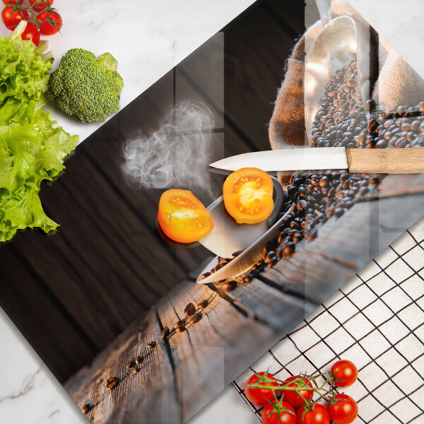 Osłona ściany przy kuchence gazowej Filiżanka kawy i serce