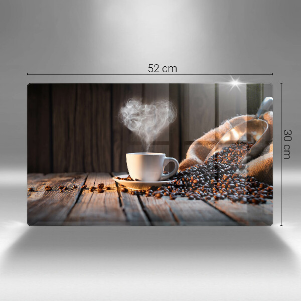 Osłona ściany przy kuchence gazowej Filiżanka kawy i serce