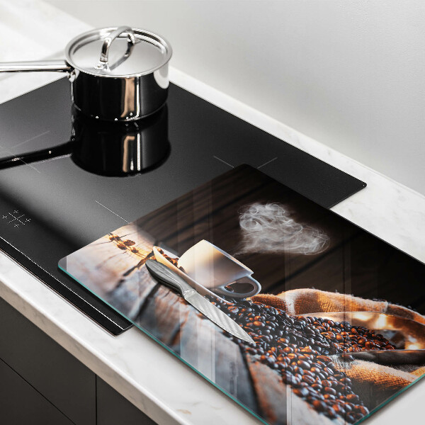 Osłona ściany przy kuchence gazowej Filiżanka kawy i serce