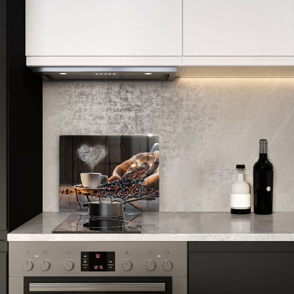 Osłona ściany przy kuchence gazowej Filiżanka kawy i serce