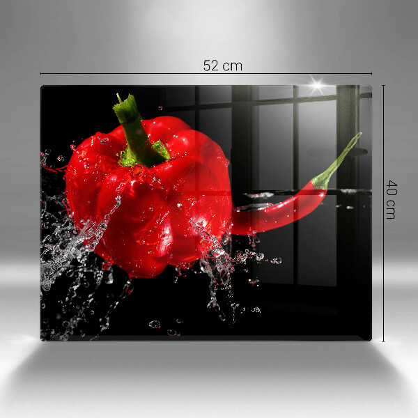 Osłona ściany przy kuchence gazowej Czerwone papryki w wodzie