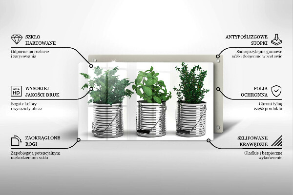 Szkło na płytę indukcyjną Doniczki zioła rośliny