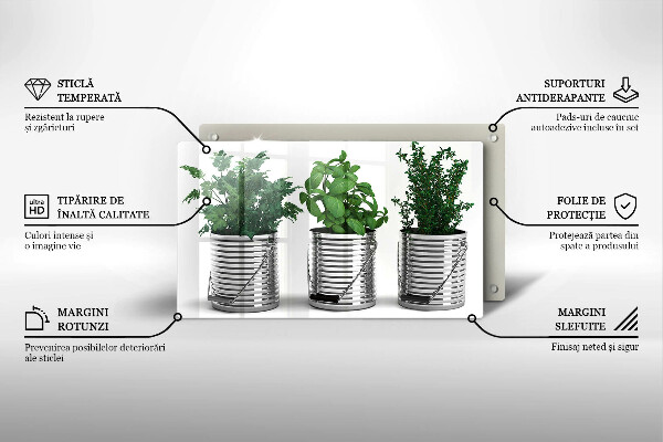 Szkło na płytę indukcyjną Doniczki zioła rośliny